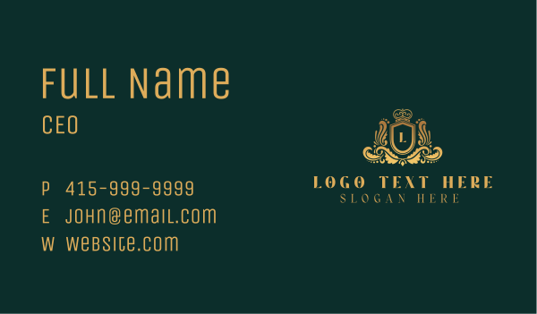 Gold High End Royal Shield Business Card Design Image Preview