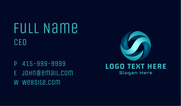 Cyber 3D Software Business Card Design Image Preview