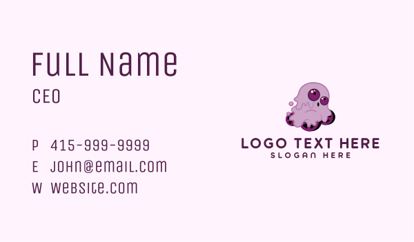 Purple Monster Skate Business Card Design Image Preview