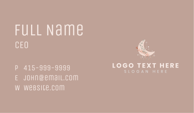 Boho Moon Flower Boutique Business Card Image Preview