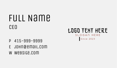 Oriental Japanese Wordmark Business Card Image Preview