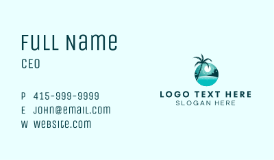 Beach Palm Tree Getaway Business Card Image Preview