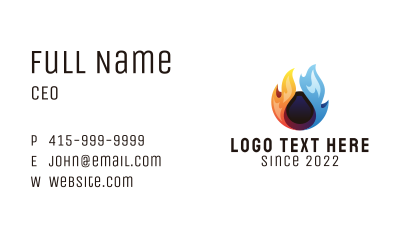 Fire Water Sphere  Business Card Image Preview