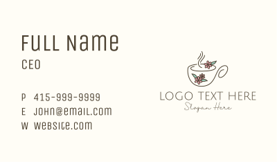 Floral Tea Cup Business Card Image Preview