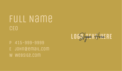 Stylish Signature Overlap Business Card Image Preview