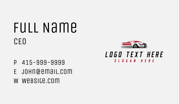 Sports Car Drag Racing  Business Card Design Image Preview