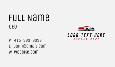 Sports Car Drag Racing  Business Card Image Preview
