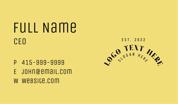 Retro Arch Wordmark Business Card Design Image Preview