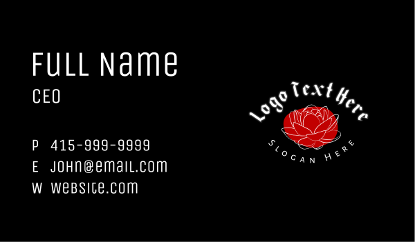 Grunge Flower Tattoo Business Card Design Image Preview