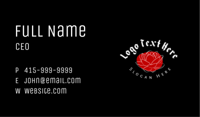 Grunge Flower Tattoo Business Card Image Preview