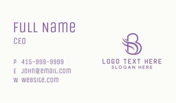 Elegant Wings Letter B Business Card Design Image Preview