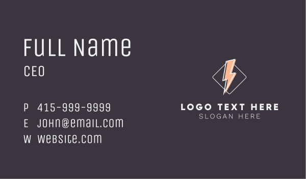 Energy Lightning Electricity Business Card Design Image Preview