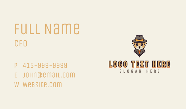 Detective Dog Hat Business Card Design Image Preview