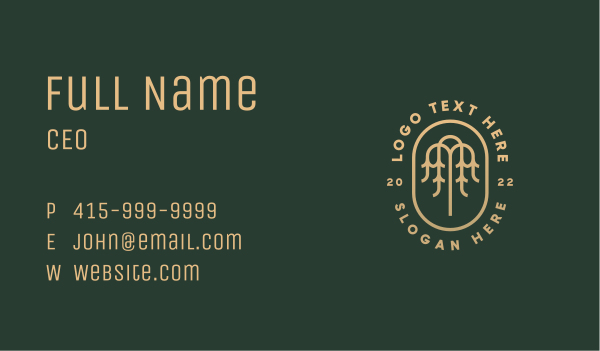 Gold Willow Tree  Business Card Design Image Preview