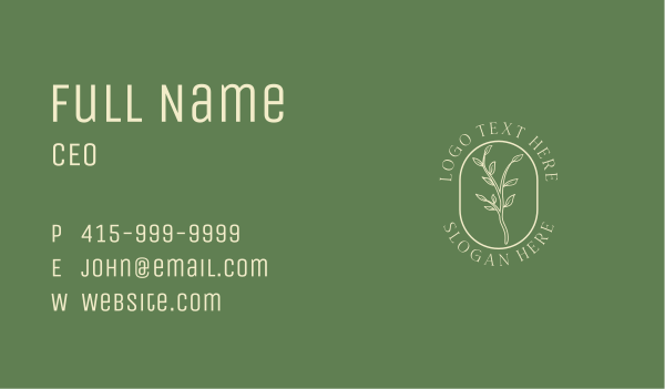 Natural Plant Therapy Business Card Design Image Preview