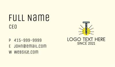 Letter T Nail Business Card
