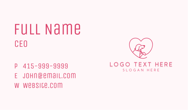 Heart Dog Puppy Vet Business Card Design Image Preview