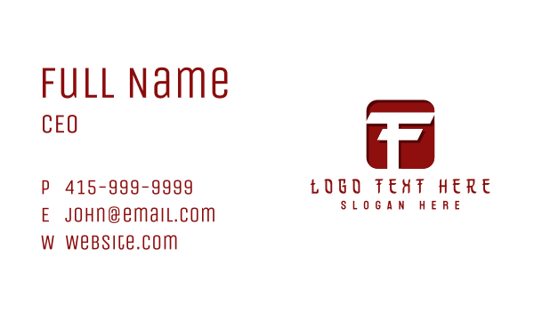 Letter F Generic Company  Business Card Design Image Preview