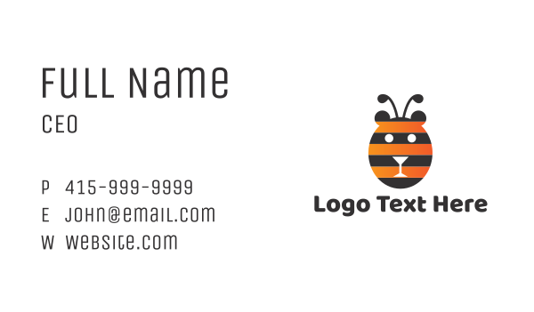Bear Bee Stripes Business Card Design Image Preview