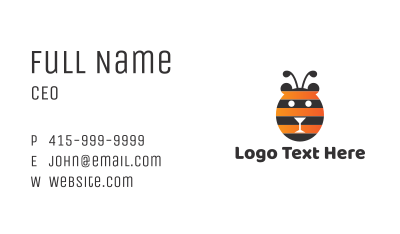 Bear Bee Stripes Business Card Image Preview