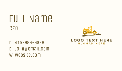 Construction Road Roller Heavy Equipment Business Card Image Preview