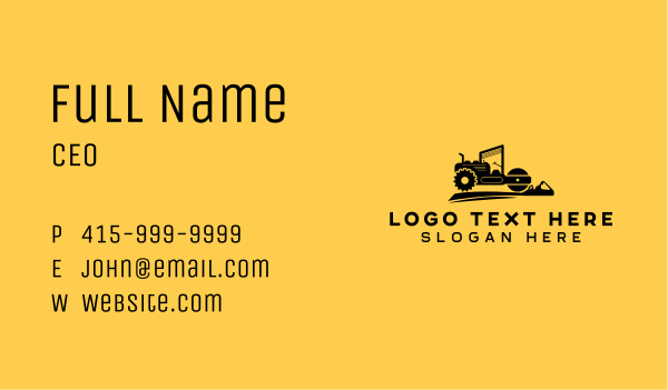 Construction Road Roller Heavy Equipment Business Card Design Image Preview