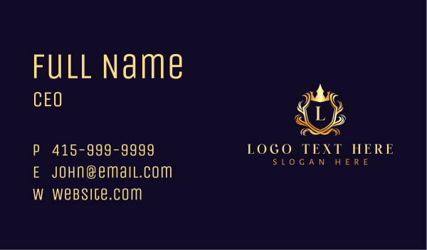 Shield Royalty Crown Business Card Design Image Preview