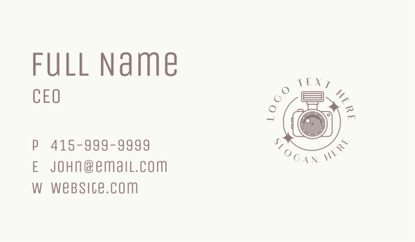 Simple Camera Photography Business Card Design Image Preview