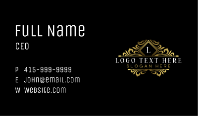 Luxury Floral Crest Business Card Image Preview