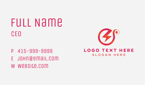 Electric Lightning Plug Business Card Design Image Preview