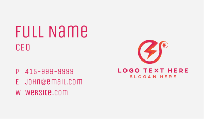 Electric Lightning Plug Business Card Image Preview