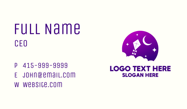 Purple Kite Sky Business Card Design Image Preview