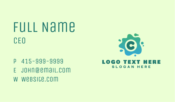 Slime Letter C Business Card Design Image Preview