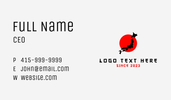 Japan Country Emblem  Business Card Design Image Preview