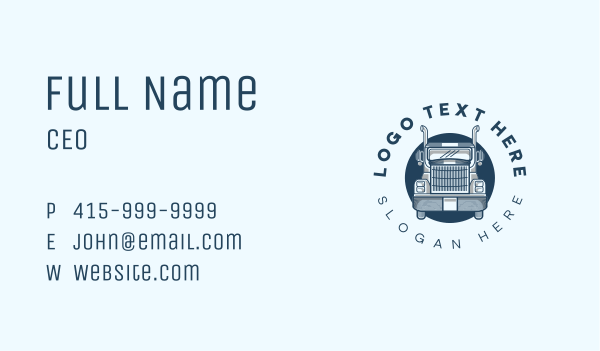 Truck Logistics Transportation Business Card Design Image Preview