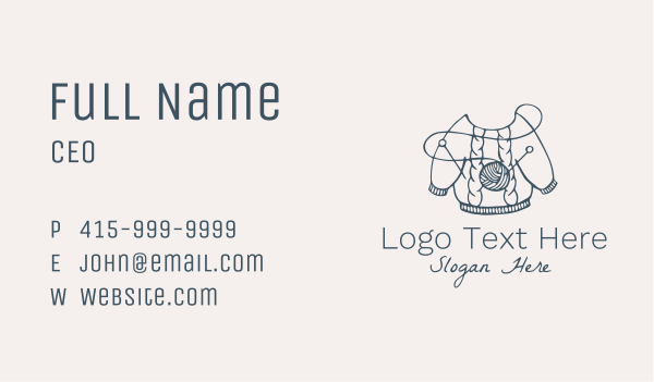 Wool Sweater Knitting  Business Card Design Image Preview