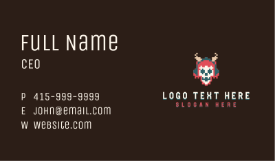 Arcade Pixel Skull Business Card Image Preview