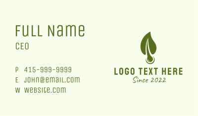 Organic Hair Treatment Business Card Image Preview