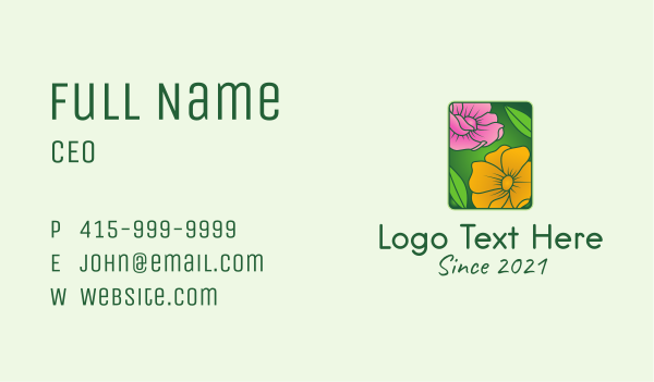 Gradient Spring Flower  Business Card Design Image Preview