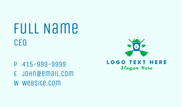 Natural Sanitation Cleaning Letter Business Card Design Image Preview
