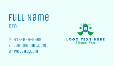 Natural Sanitation Cleaning Letter Business Card