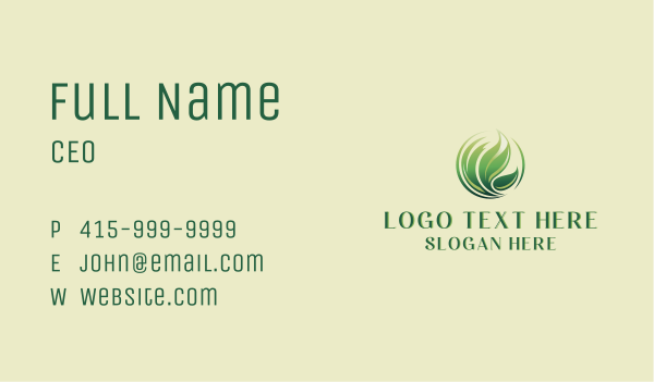 Botanical Leaf Spa Business Card Design Image Preview