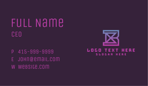 Geometric Number 3 Outline Business Card Design Image Preview