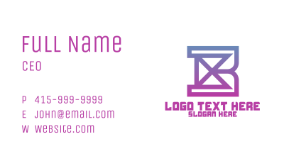 Geometric Number 3 Outline Business Card