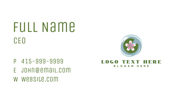 Lotus Pond Ripple Business Card Design Image Preview