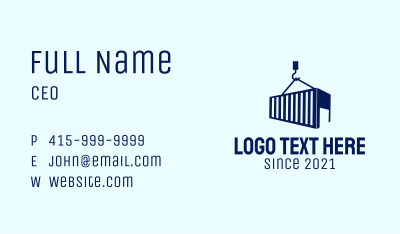 Blue Container Storage  Business Card