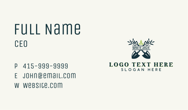 Shovel Gardening Landscaper Business Card Design Image Preview