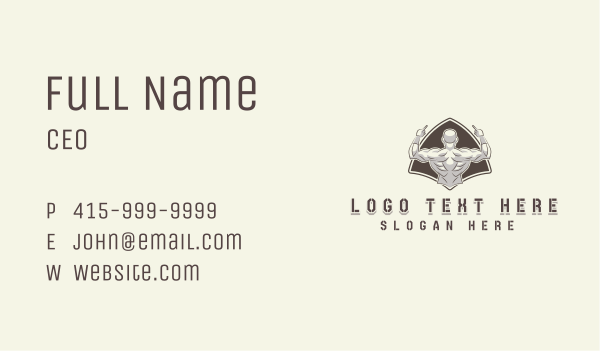 Strong Muscle Man Business Card Design Image Preview