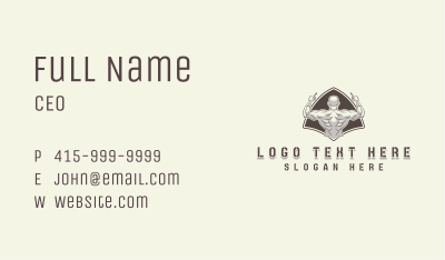 Strong Muscle Man Business Card Image Preview