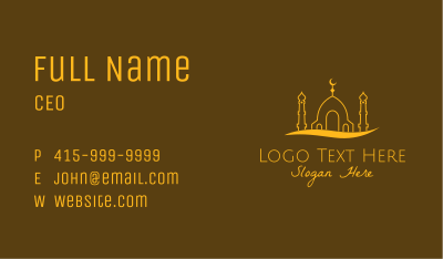 Golden Mosque Outline Business Card Image Preview
